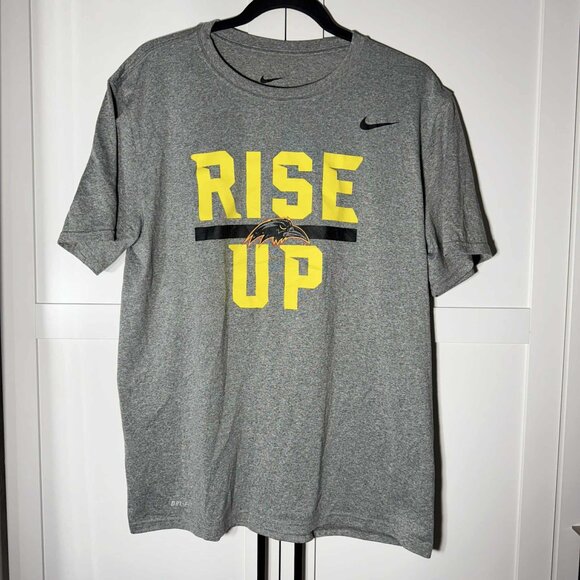 Nike Rise Up Women Tee Short sleeve T-shirt Gray LARGE - Picture 1 of 6